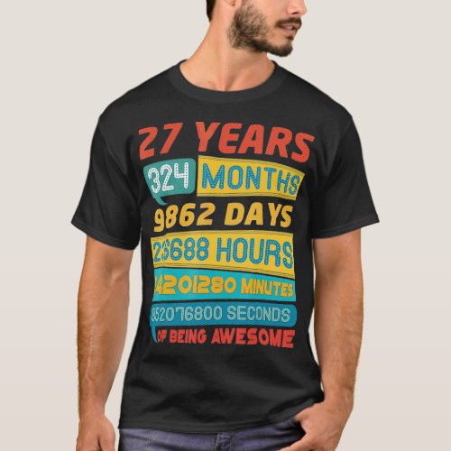 Awesome 27 Years Old Limited Edition Vintage 27th  T_Shirt
