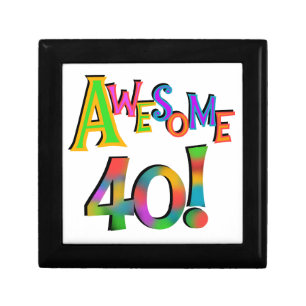 Awesome 40 Birthday T-shirts and Gifts Keepsake Box