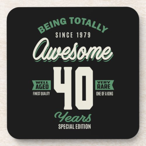 Awesome 40 Years Beverage Coaster