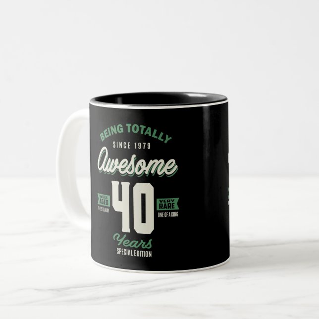 Awesome 40 Years Two-Tone Coffee Mug (Front Left)