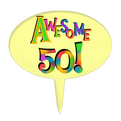Awesome 50 Birthday Cake Topper