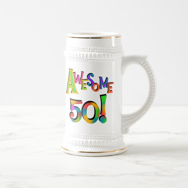 Awesome 50 Birthday T-shirts and Gifts Beer Stein (Right)