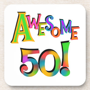 Awesome 50 Birthday T-shirts and Gifts Drink Coaster