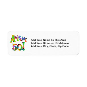 Awesome 50 Birthday T-shirts and Gifts Label