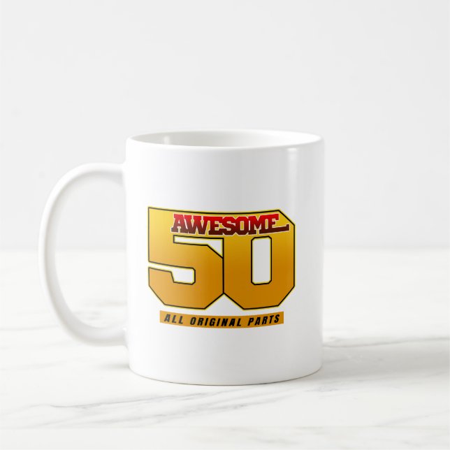 Awesome 50 Years Birthday Anniversary Coffee Mug (Left)