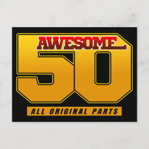 Awesome 50 Years Birthday Anniversary Postcard