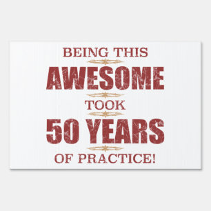 Awesome 50th Birthday Yard Sign