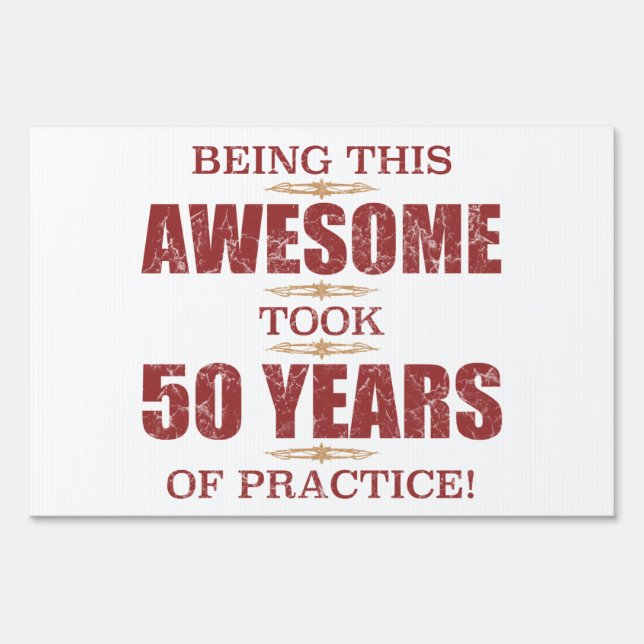 Awesome 50th Birthday Yard Sign (Front)