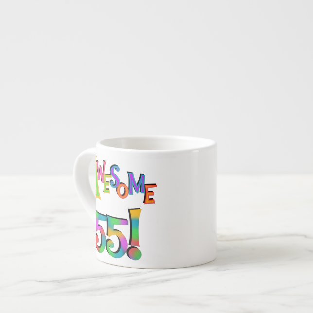 Awesome 55 Birthday T-shirts and Gifts Espresso Cup (Front Left)
