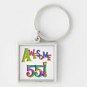 Awesome 55 Birthday T-shirts and Gifts Keychain