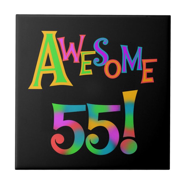 Awesome 55 Birthday T-shirts and Gifts Tile (Front)