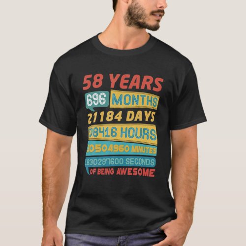 Awesome 58 Years Old Limited Edition Vintage 58Th T_Shirt