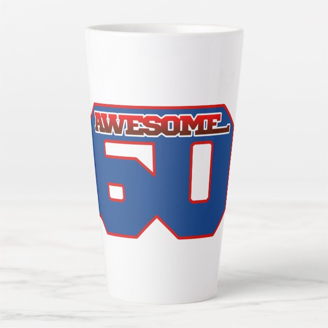 awesome 60 latte mug (Front)