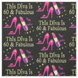 AWESOME 60TH BIRTHDAY DIVA DESIGN FABRIC