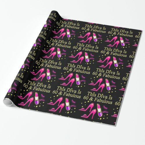 AWESOME 60TH BIRTHDAY DIVA DESIGN WRAPPING PAPER