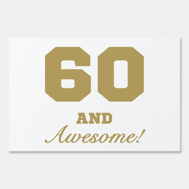 Awesome 60th Birthday Sign (Front)