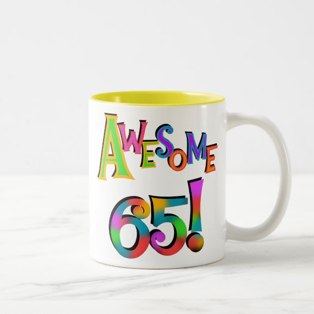 Awesome 65 Birthday Tshirts and Gifts Two-Tone Coffee Mug (Right)