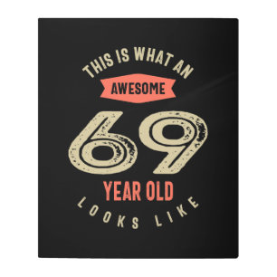 Awesome 69 Year Old Birthday Gift Funny 69th Metal Print