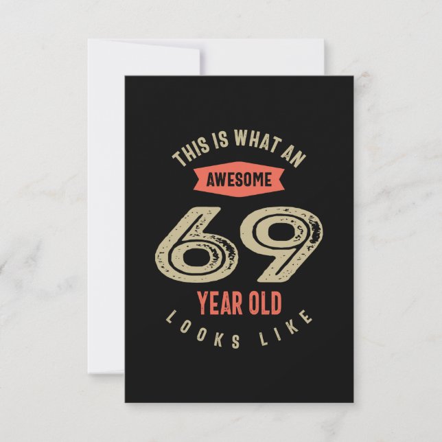 Awesome 69 Year Old Birthday Gift Funny 69th RSVP Card (Front)