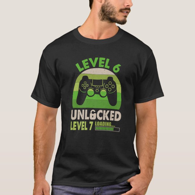 Awesome 6 Year Old Gamer Funny 6Th Birthday Level T-Shirt (Front)