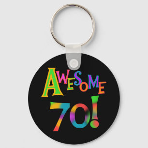 Awesome 70 Birthday T-shirts and Gifts Keychain