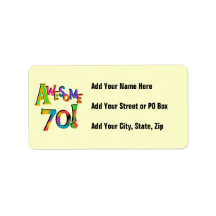 Awesome 70 Birthday T-shirts and Gifts Label