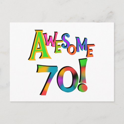 Awesome 70 Birthday T_shirts and Gifts Postcard