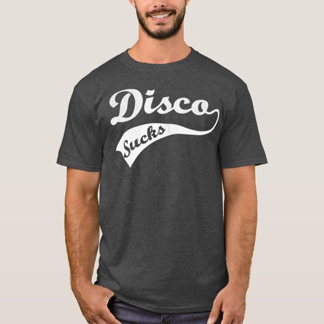 Awesome 70s Vintage Disco Sucks T-Shirt (Front)