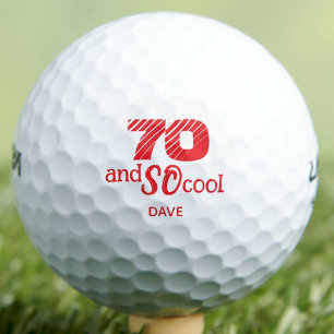 Awesome 70th birthday cool red 70 years old custom golf balls