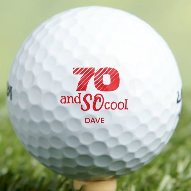 Awesome 70th birthday cool red 70 years old custom golf balls (Creator Uploaded)