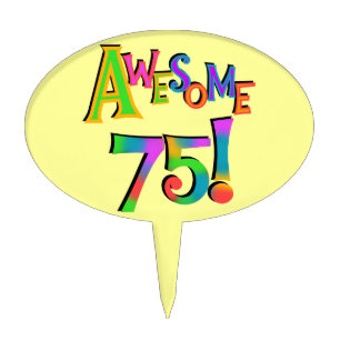 Awesome 75 Birthday Cake Topper