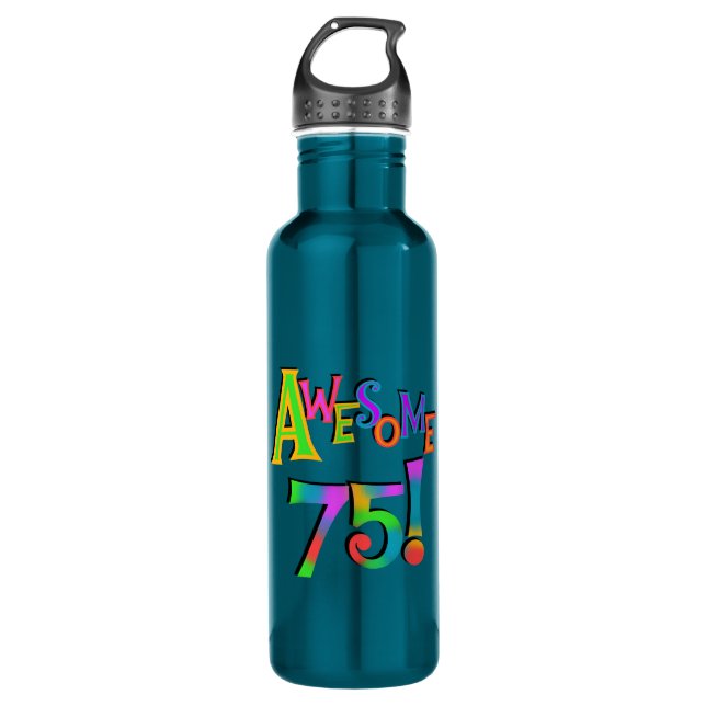 Awesome 75 Birthday T-shirts and Stainless Steel Water Bottle (Front)