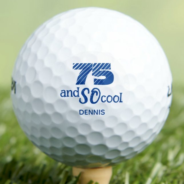 Awesome 75th Birthday Granddad Cool Blue Custom Golf Balls (Creator Uploaded)