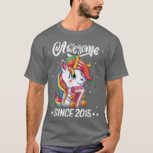 Awesome 7th Birthday Unicorn 7 Years old Girl Bday T-Shirt
