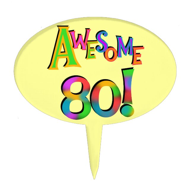 Awesome 80 Birthday Cake Topper (Front)