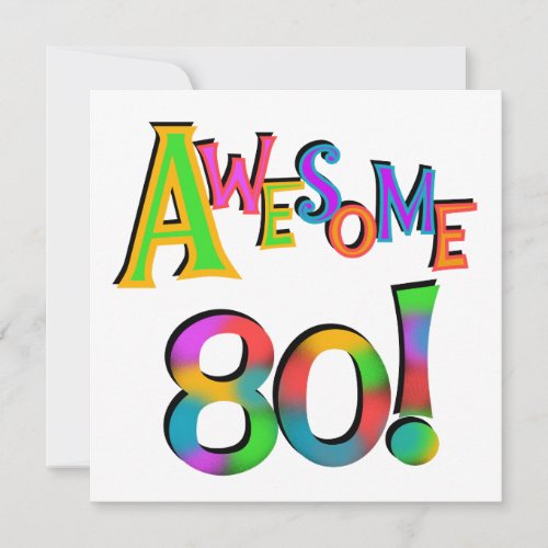 Awesome 80 Birthday T_shirts and Gifts Card
