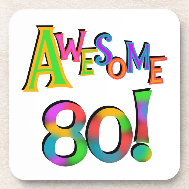Awesome 80 Birthday T-shirts and Gifts Coaster (Front)