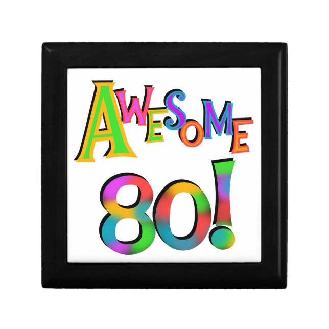 Awesome 80 Birthday T-shirts and Gifts Gift Box (Front)