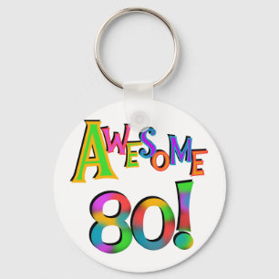 Awesome 80 Birthday T-shirts and Gifts Keychain
