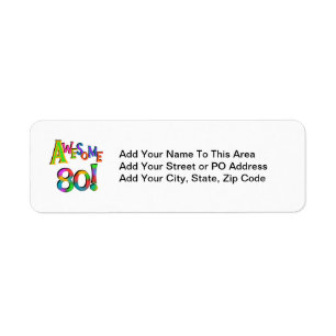 Awesome 80 Birthday T-shirts and Gifts Label
