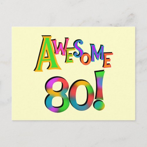 Awesome 80 Birthday T_shirts and Gifts Postcard