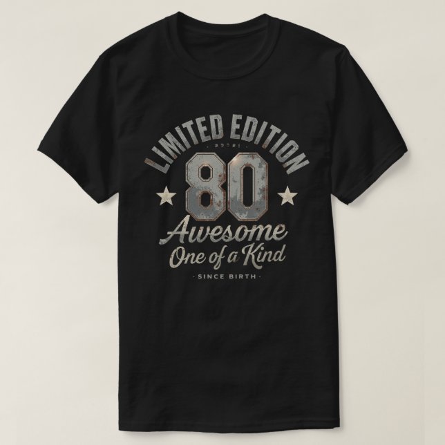 Awesome 80 Since Birth Retro Birthday Tee (Design Front)