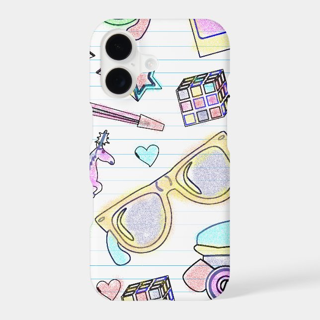 Awesome 80's Coloring Book Pattern Iphone Case (Back)