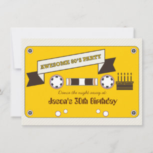 Awesome 80's Mixtape New Wave Dance Party Invitation