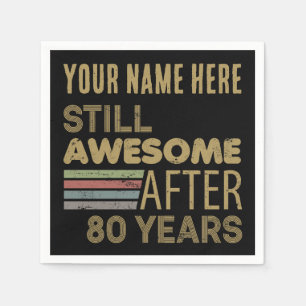 Awesome 80th Birthday Custom Napkins