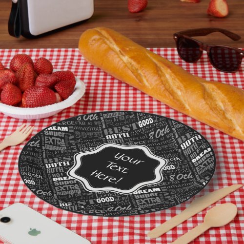 Awesome 80th Birthday Party Personalized Monogram Paper Plates