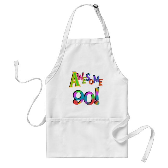Awesome 90 Birthday T-shirts and Gifs Adult Apron (Front)