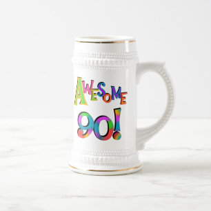 Awesome 90 Birthday T-shirts and Gifs Beer Stein