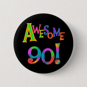 Awesome 90 Birthday T-shirts and Gifs Button