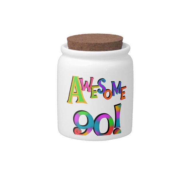 Awesome 90 Birthday T-shirts and Gifs Candy Jar (Front)